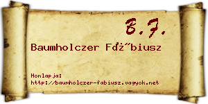 Baumholczer Fábiusz névjegykártya